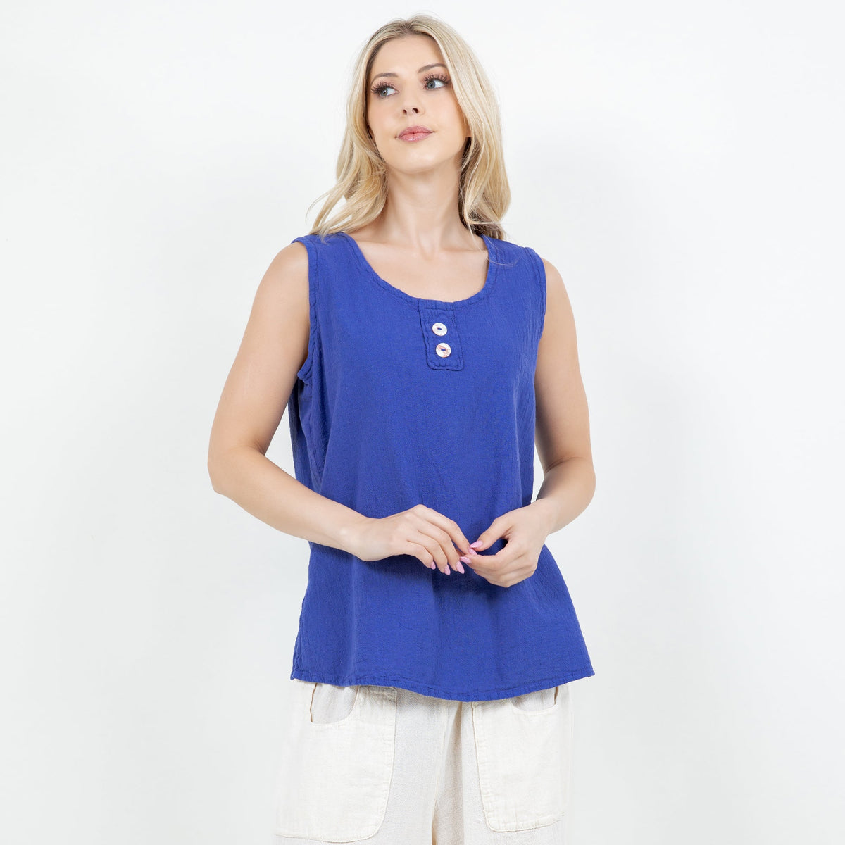 Top Anne de gasa de algodón para mujer
