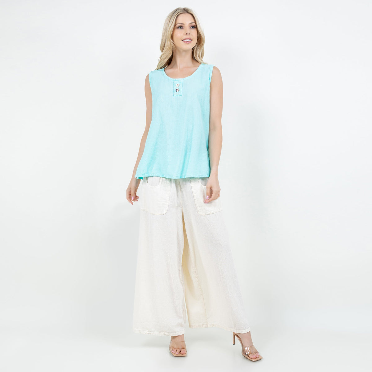 Top Anne de gasa de algodón para mujer