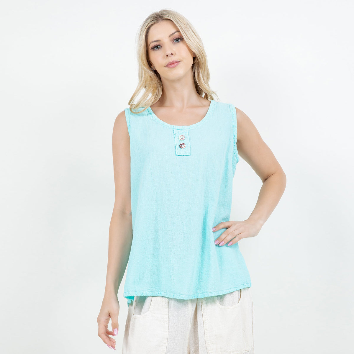 Top Anne de gasa de algodón para mujer