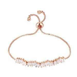 Cubic Zirconia Tennis Bracelet with  Adjustable Spring Clasp