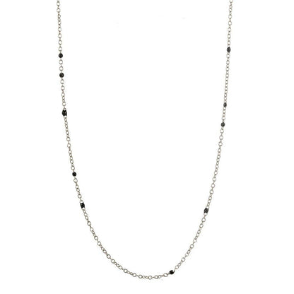 Dainty Black Onyx Beaded Link Necklace