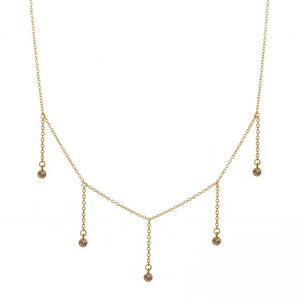Drop Necklace with Five Cubic Zirconia Stone