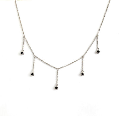 Drop Necklace with Five Cubic Zirconia Stone