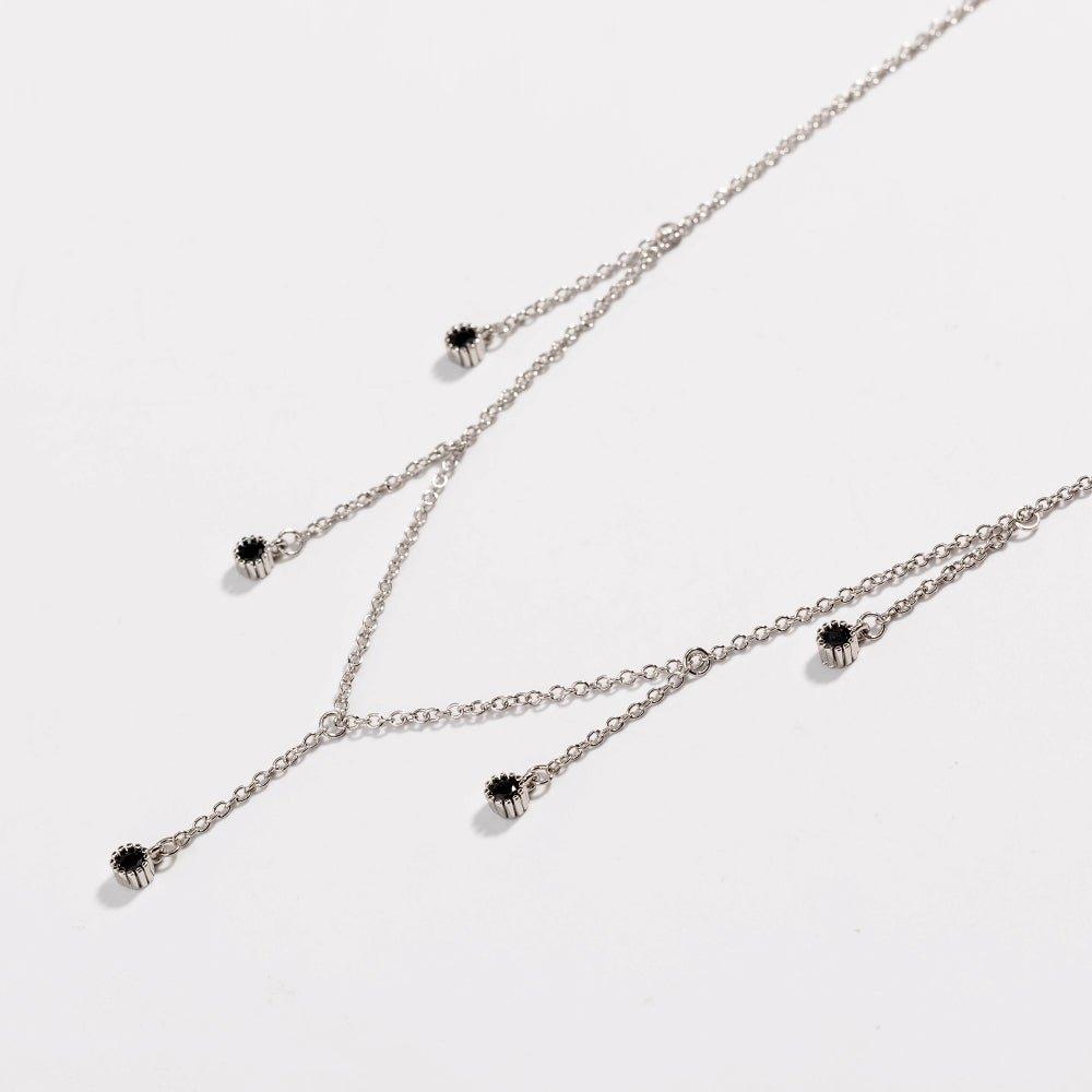 Drop Necklace with Five Cubic Zirconia Stone