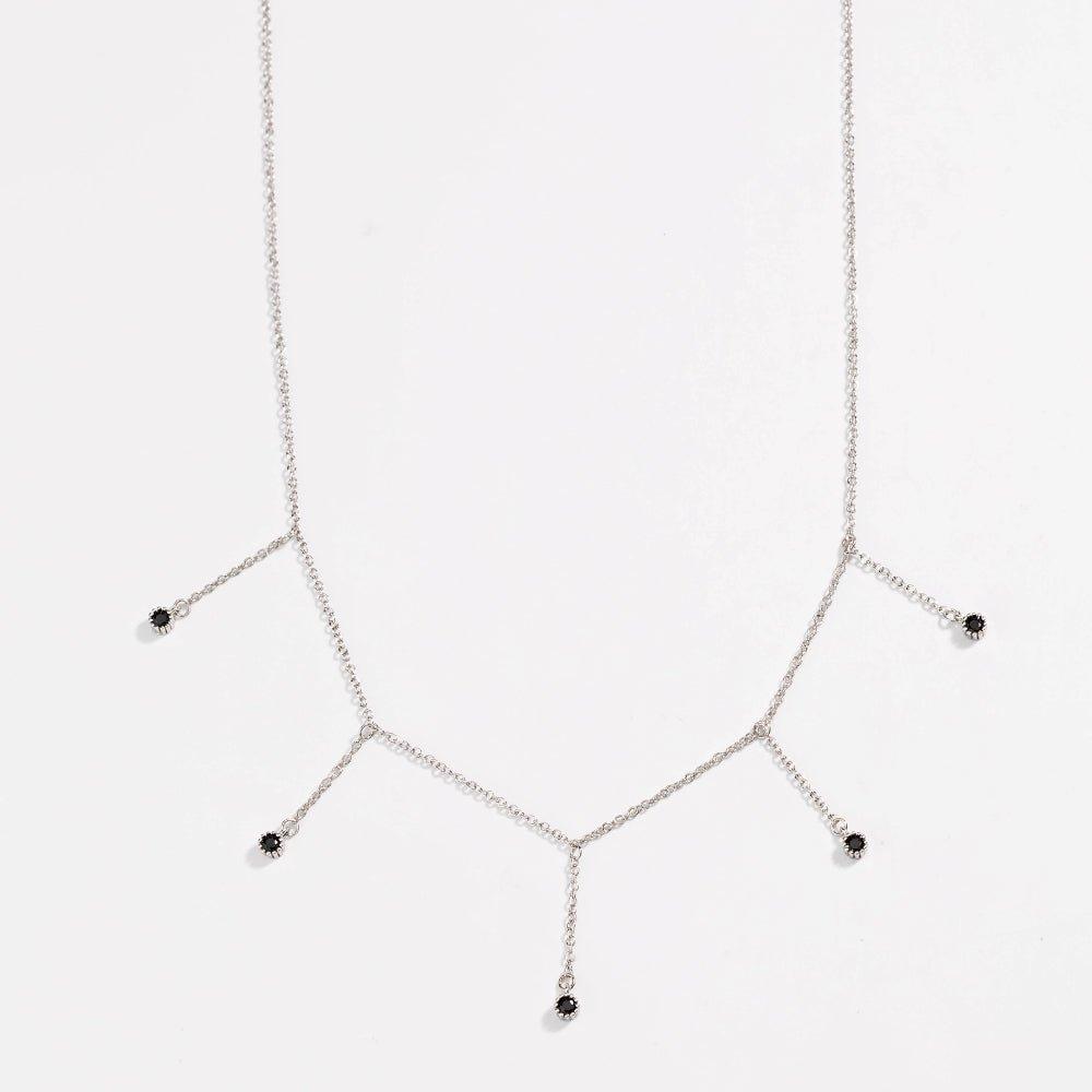 Drop Necklace with Five Cubic Zirconia Stone