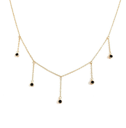 Drop Necklace with Five Cubic Zirconia Stone