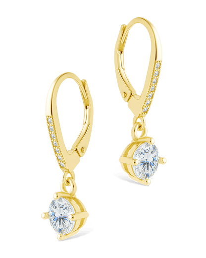 Sterling Silver Matilda Brilliant Cut CZ French Clip Earrings