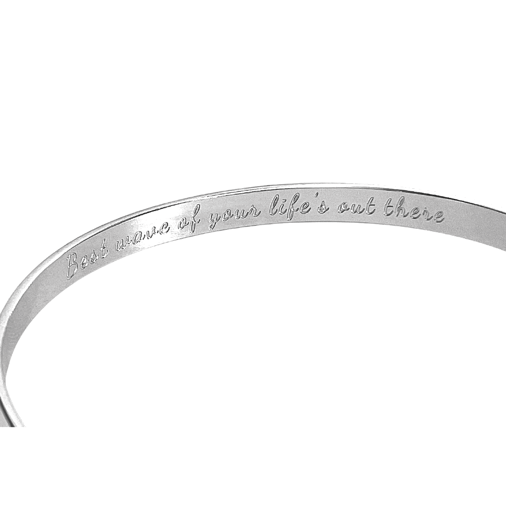 Engraved Wave Bracelets, Surfers Bracelets, Ocean Bracelets,  Engraved Best wave of your life's out there Bracelets