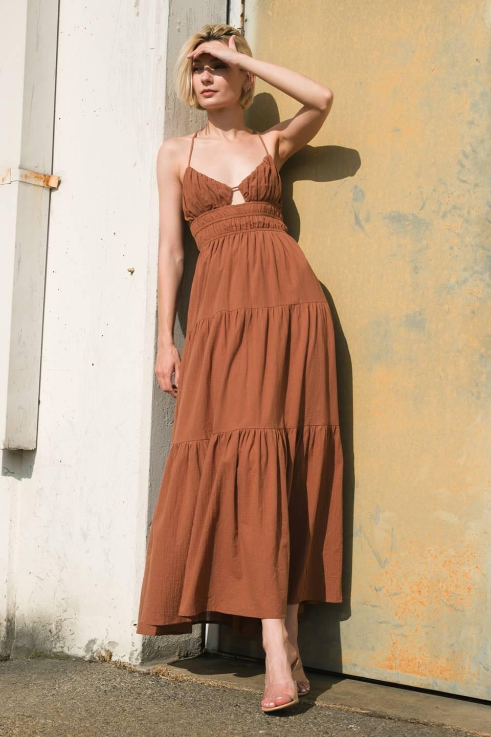 VESTIDO MAXI TEJIDO DE ELEGANCIA SIN ESFUERZO