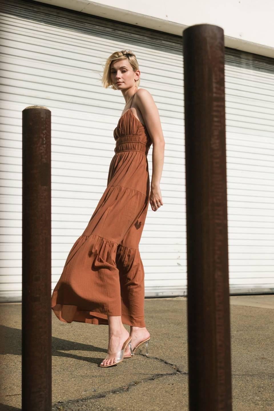 VESTIDO MAXI TEJIDO DE ELEGANCIA SIN ESFUERZO
