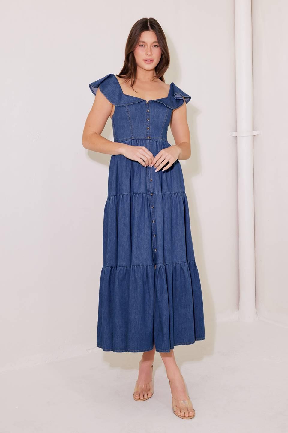 VESTIDO MIDI AZUL VAQUERO ÉRASE UNA VEZ