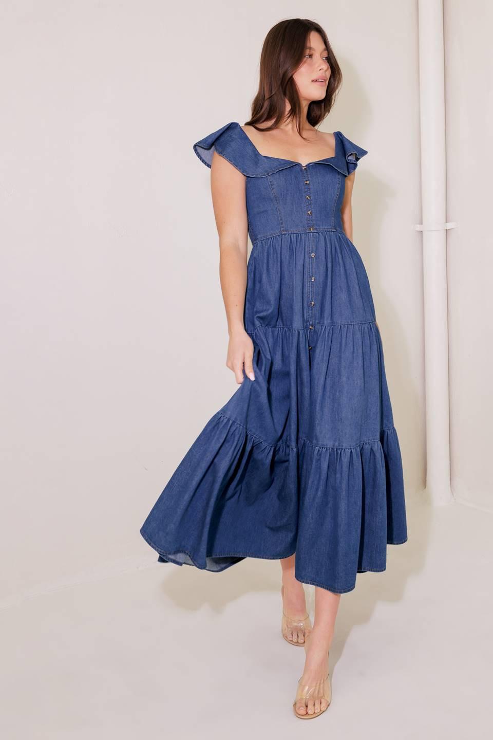 VESTIDO MIDI AZUL VAQUERO ÉRASE UNA VEZ
