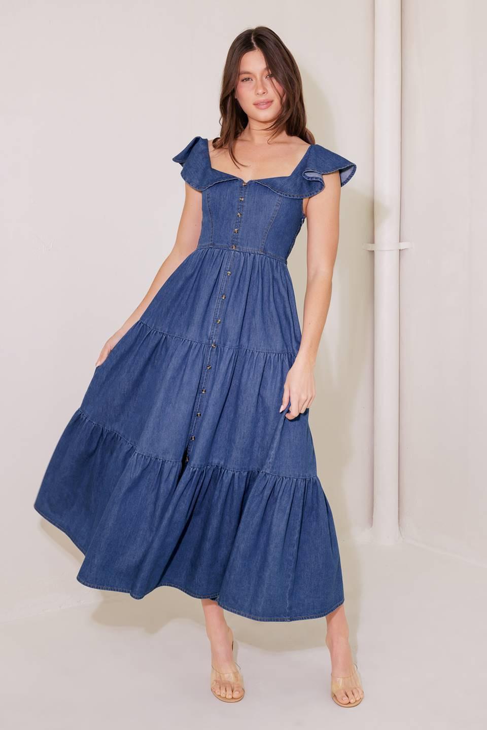 VESTIDO MIDI AZUL VAQUERO ÉRASE UNA VEZ