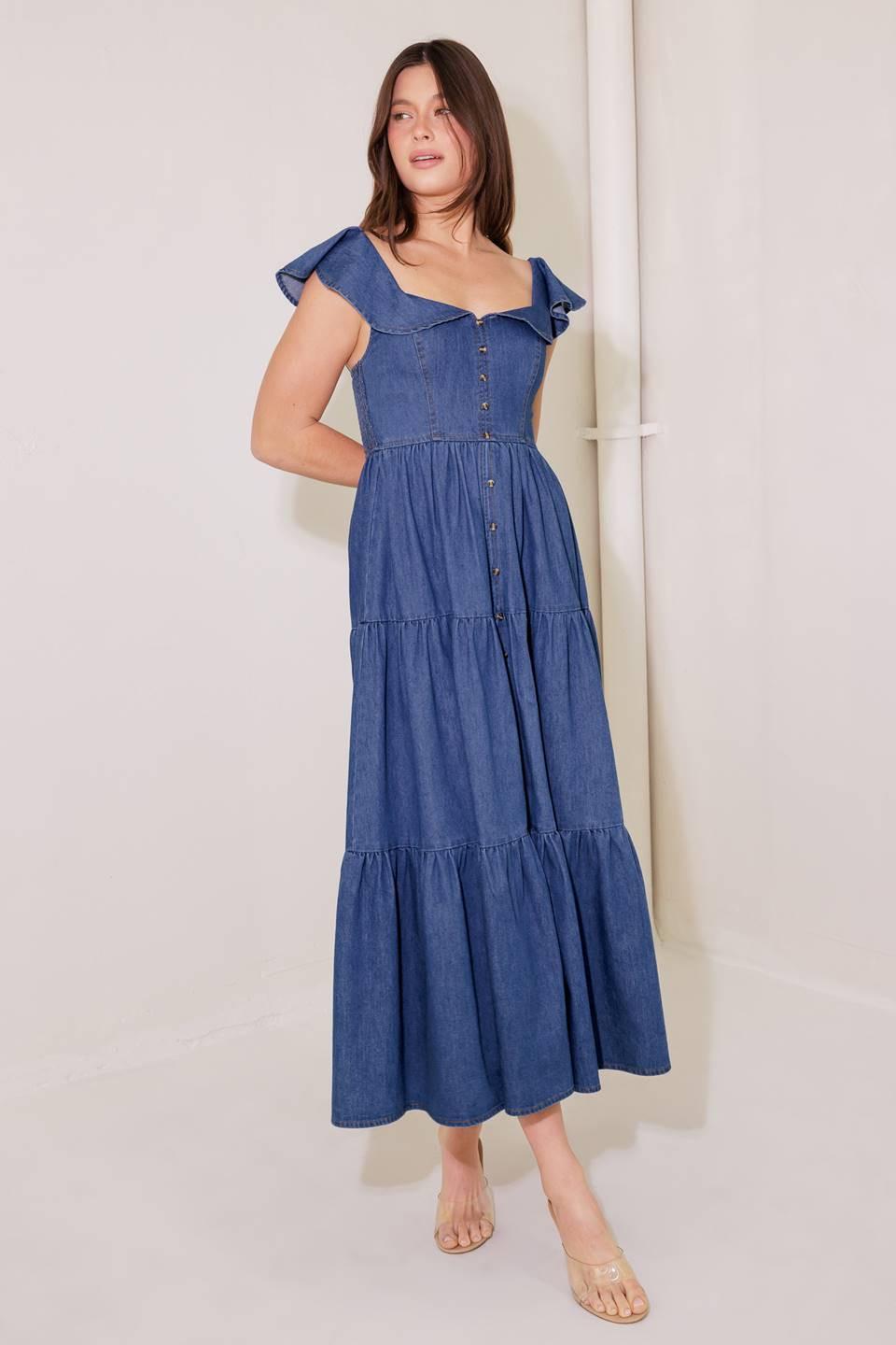 VESTIDO MIDI AZUL VAQUERO ÉRASE UNA VEZ