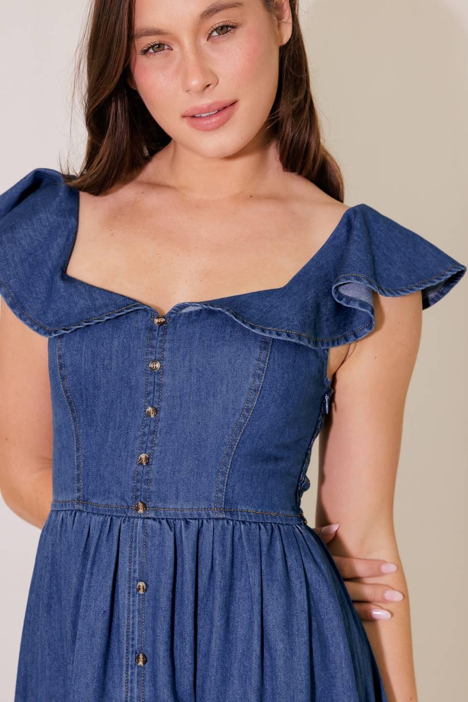 VESTIDO MIDI AZUL VAQUERO ÉRASE UNA VEZ
