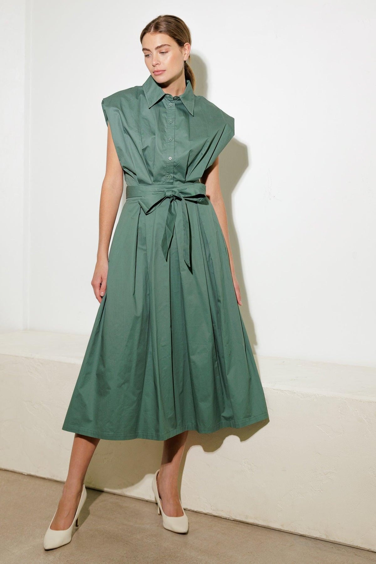 VESTIDO MIDI TEJIDO DE CONEXIÓN PROFUNDA