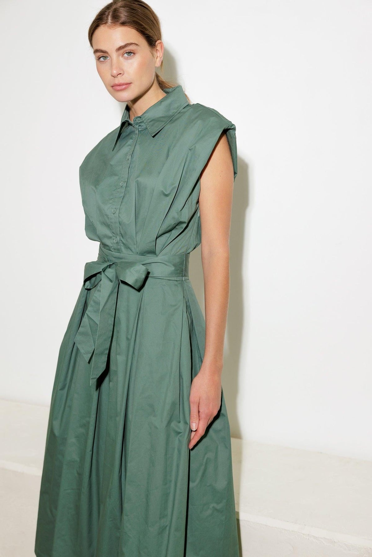 VESTIDO MIDI TEJIDO DE CONEXIÓN PROFUNDA