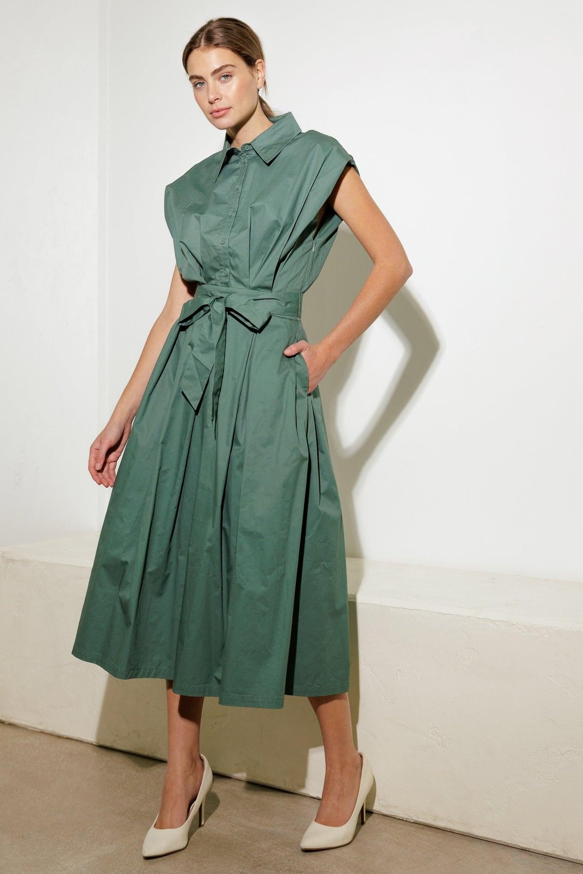 VESTIDO MIDI TEJIDO DE CONEXIÓN PROFUNDA