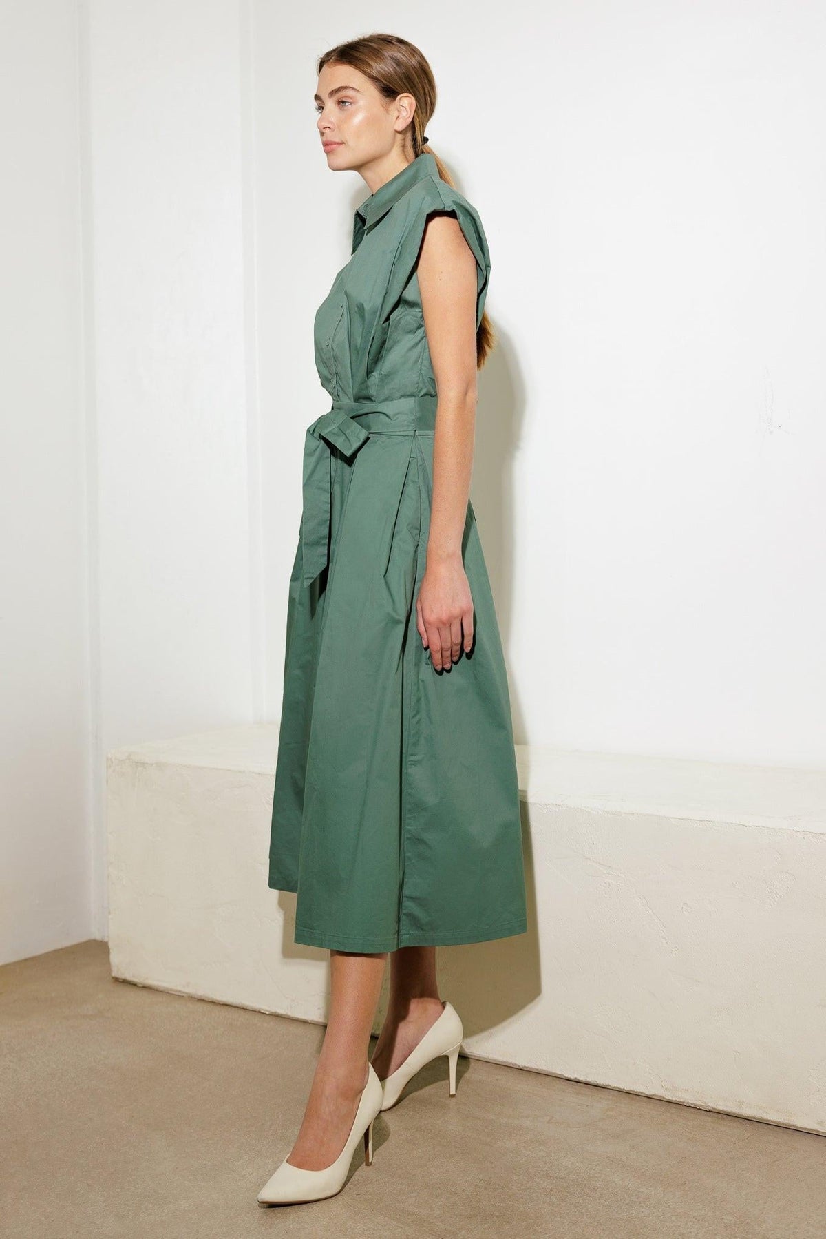 VESTIDO MIDI TEJIDO DE CONEXIÓN PROFUNDA