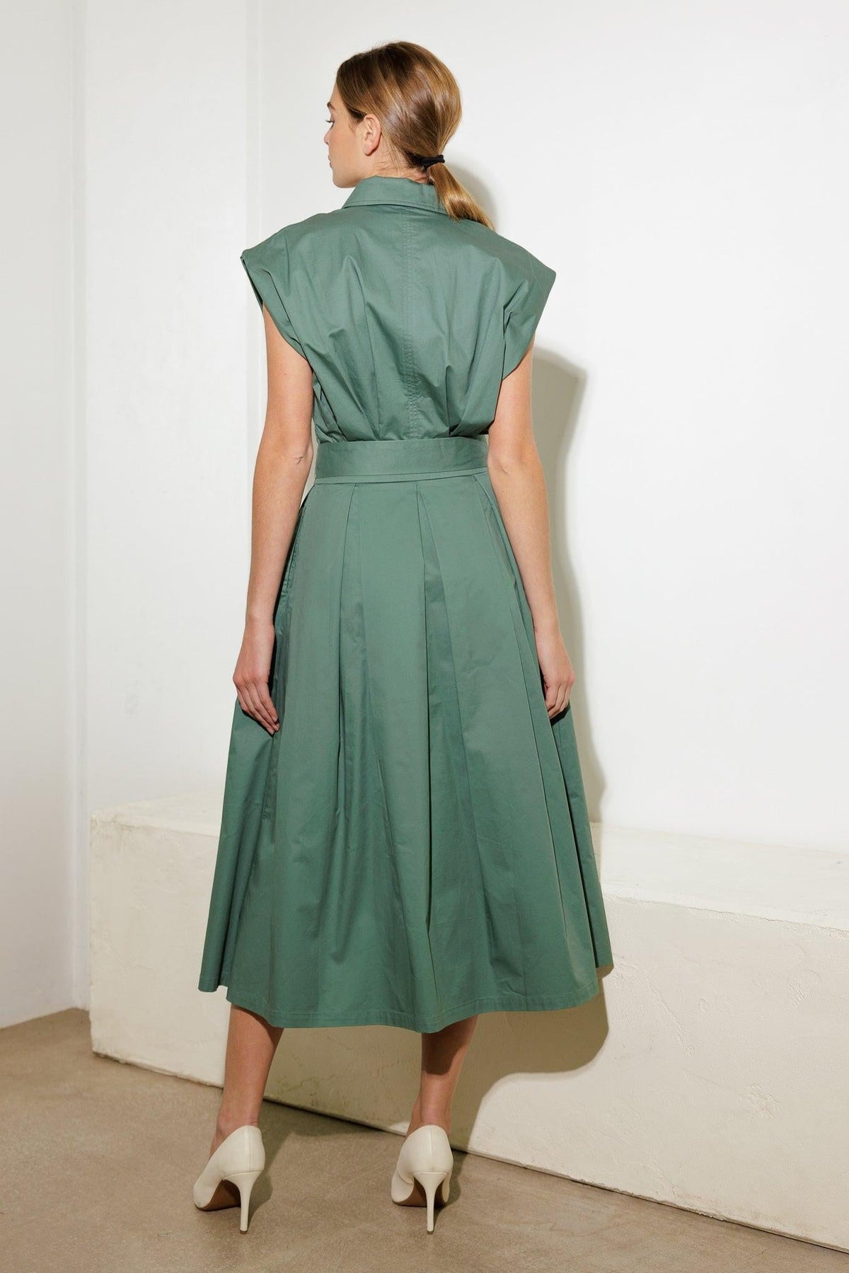 VESTIDO MIDI TEJIDO DE CONEXIÓN PROFUNDA