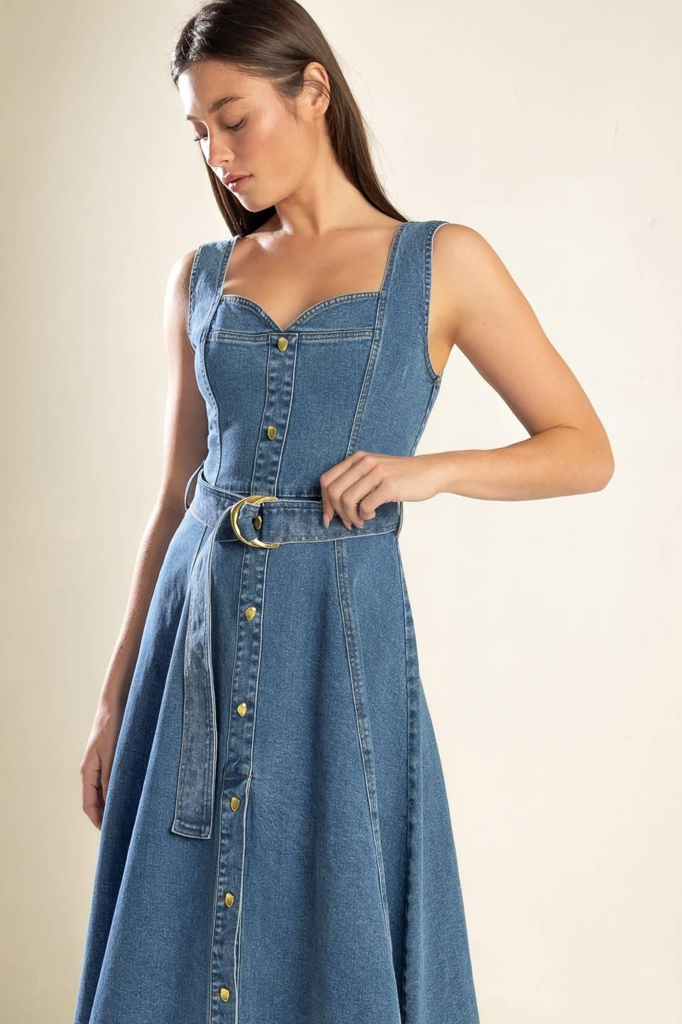 VESTIDO VAQUERO MIDI PRETTIEST BEHAVIOR