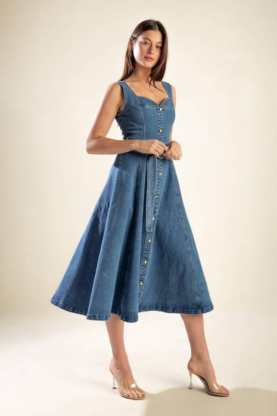 VESTIDO VAQUERO MIDI PRETTIEST BEHAVIOR