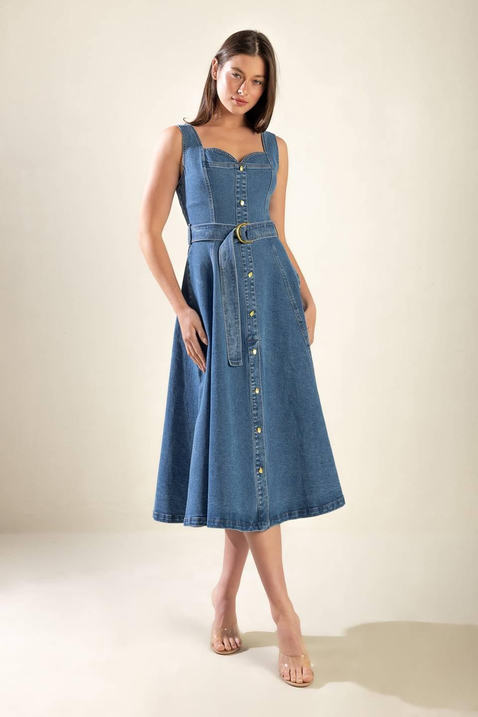VESTIDO VAQUERO MIDI PRETTIEST BEHAVIOR