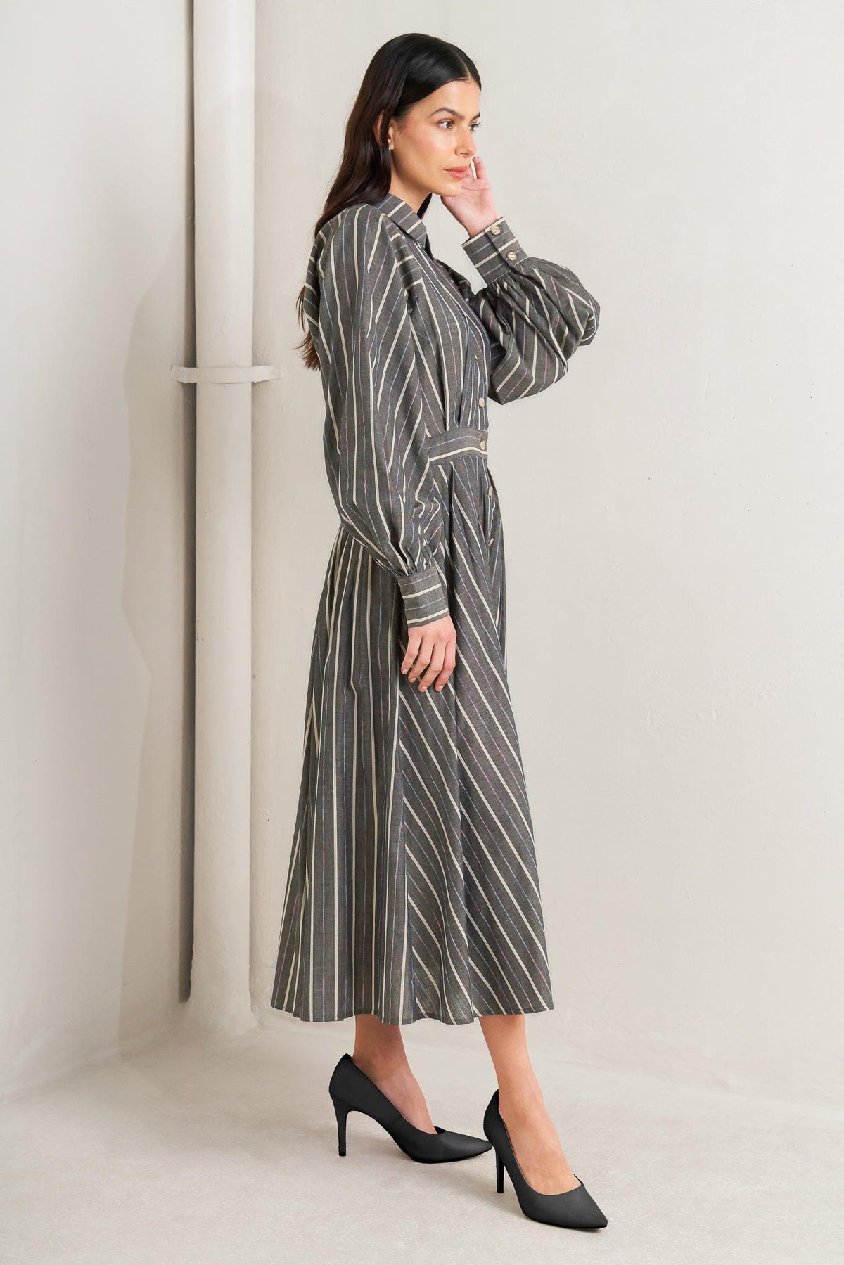 WHAT I FEEL WOVEN MIDI DRESS