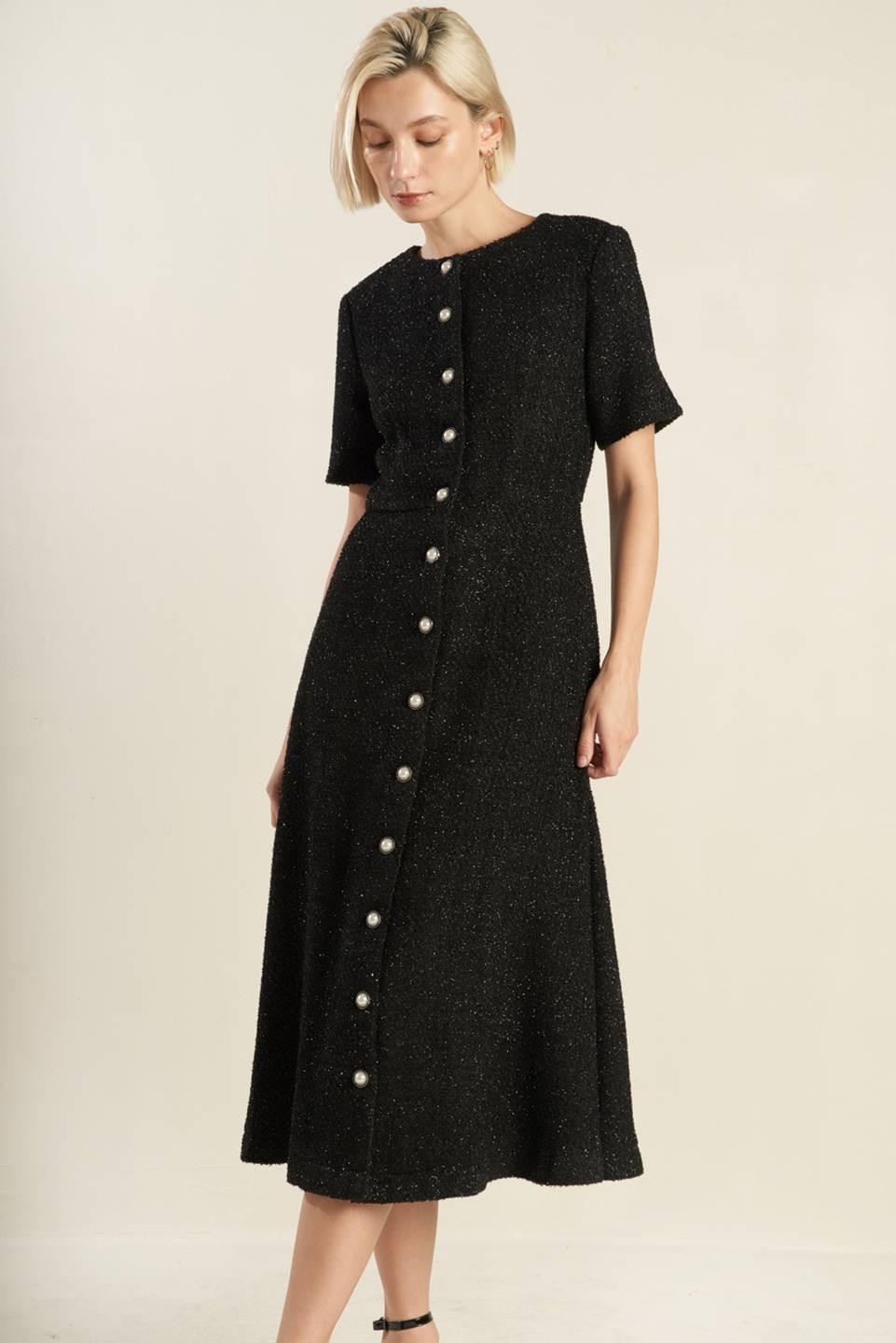 ALGO MÁS VESTIDO MIDI TEJIDO DE TWEED