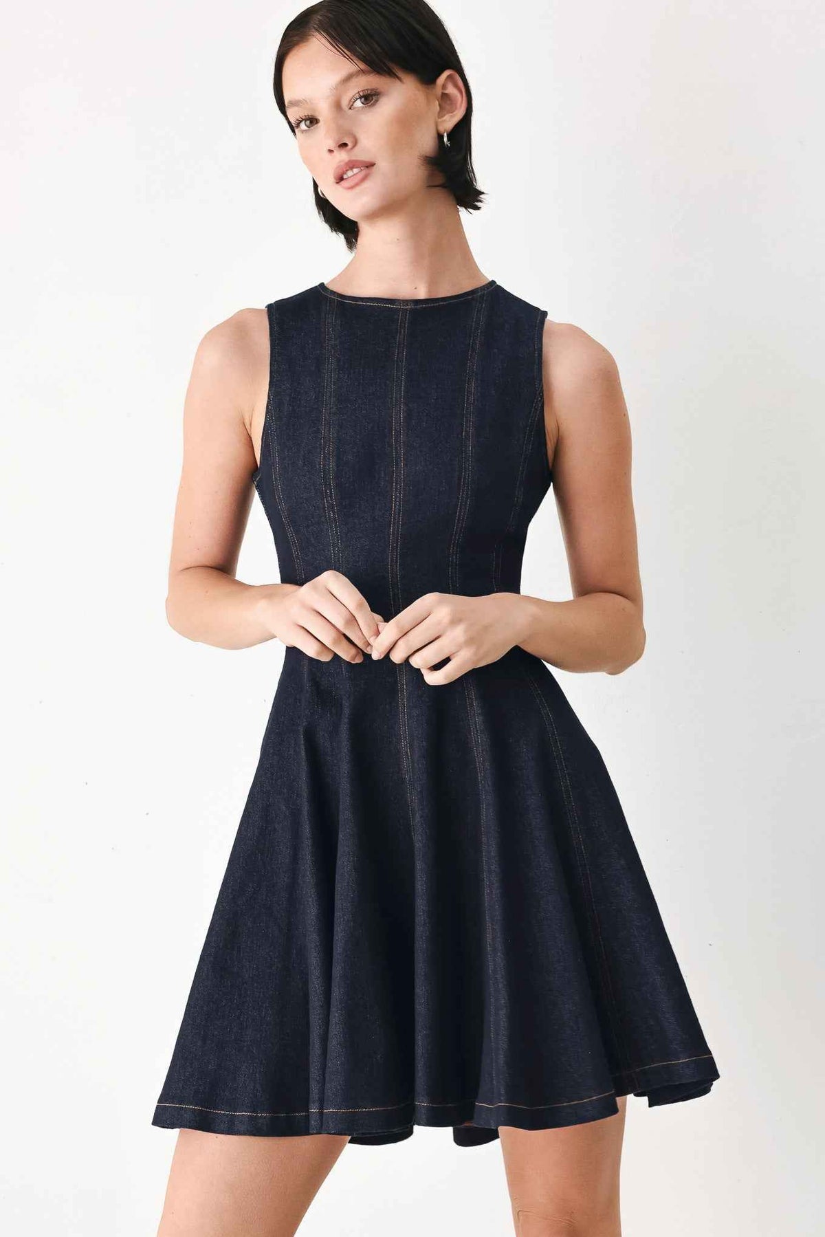 CLASSICAL BALLET DENIM MINI DRESS
