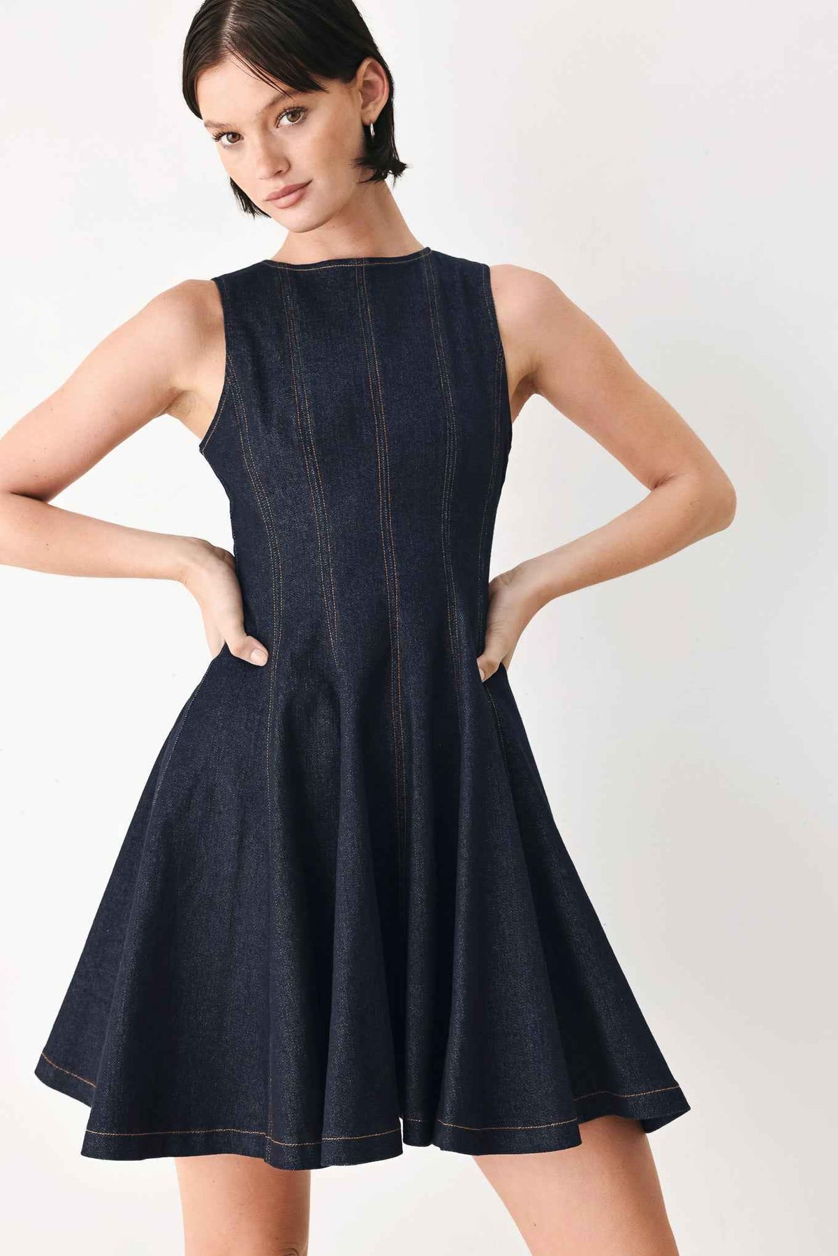 CLASSICAL BALLET DENIM MINI DRESS