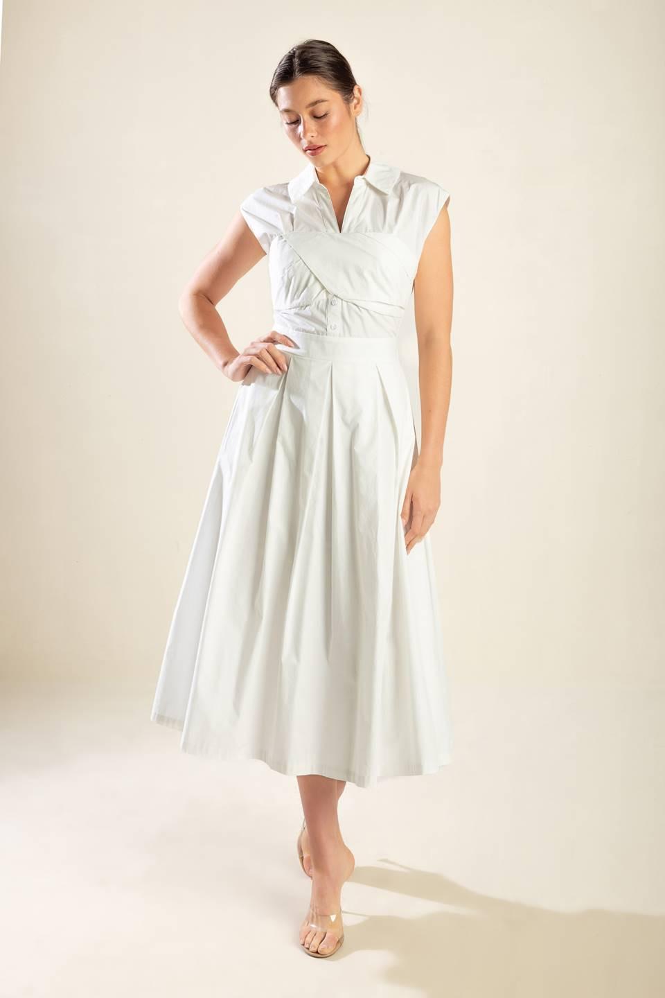 VESTIDO MIDI TEJIDO DE IMPRESIÓN ONÍRICA