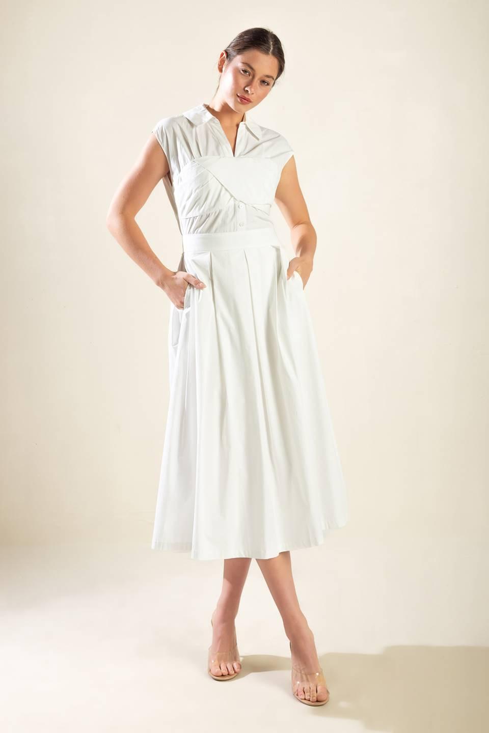 VESTIDO MIDI TEJIDO DE IMPRESIÓN ONÍRICA