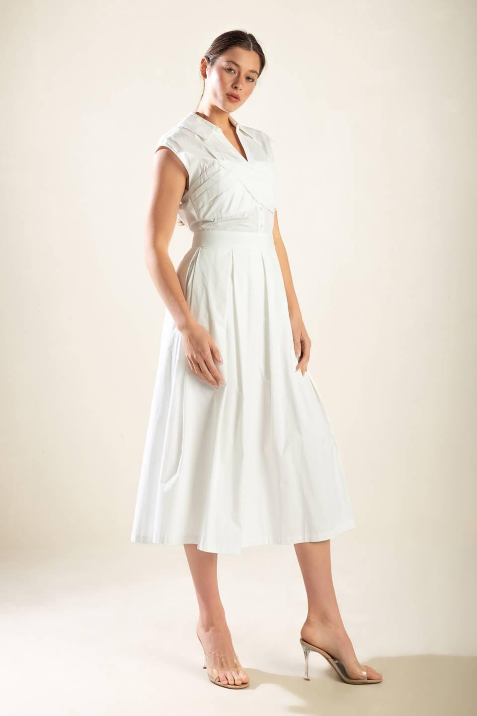 VESTIDO MIDI TEJIDO DE IMPRESIÓN ONÍRICA
