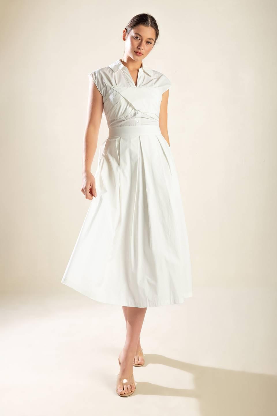 VESTIDO MIDI TEJIDO DE IMPRESIÓN ONÍRICA