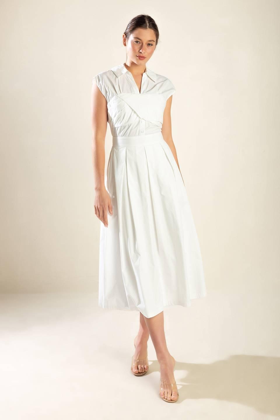 VESTIDO MIDI TEJIDO DE IMPRESIÓN ONÍRICA