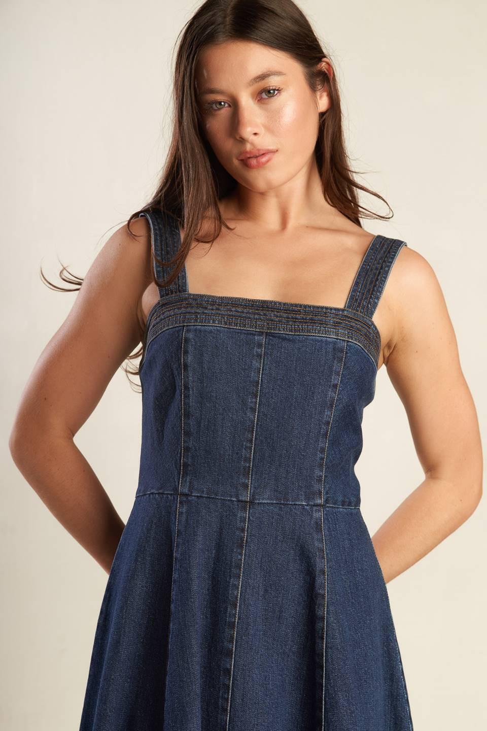 VESTIDO MIDI DE MEZCLILLA DE ÉPOCA