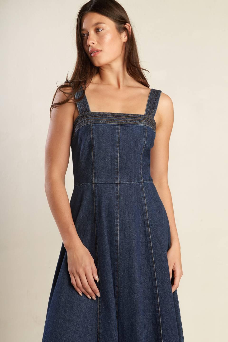 VESTIDO MIDI DE MEZCLILLA DE ÉPOCA
