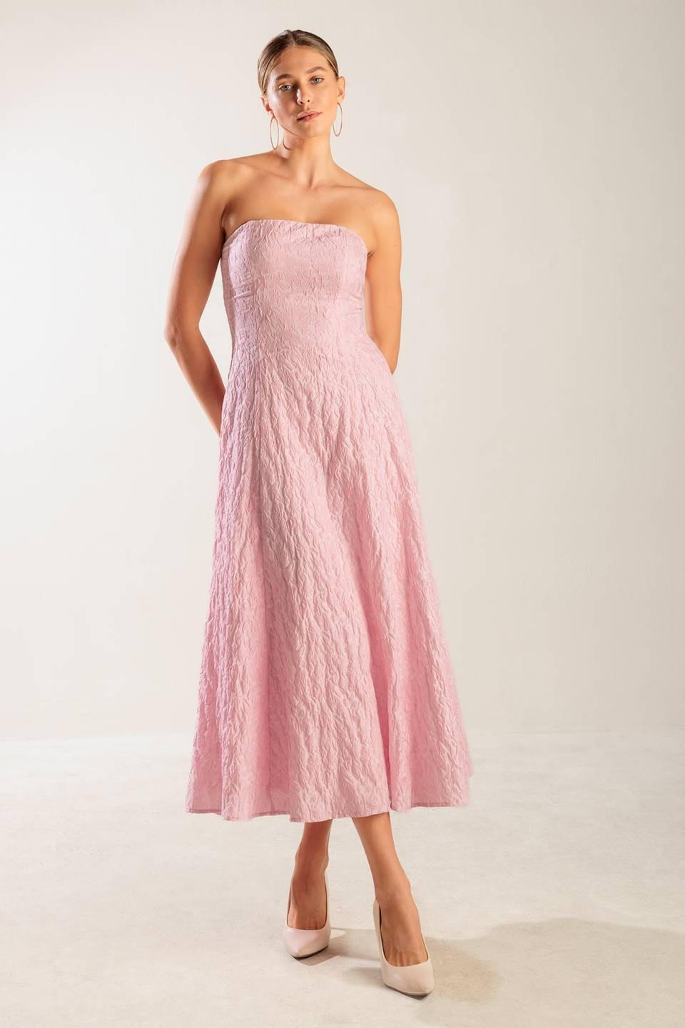 VESTIDO MIDI TEJIDO ROSA ROLL WITH IT