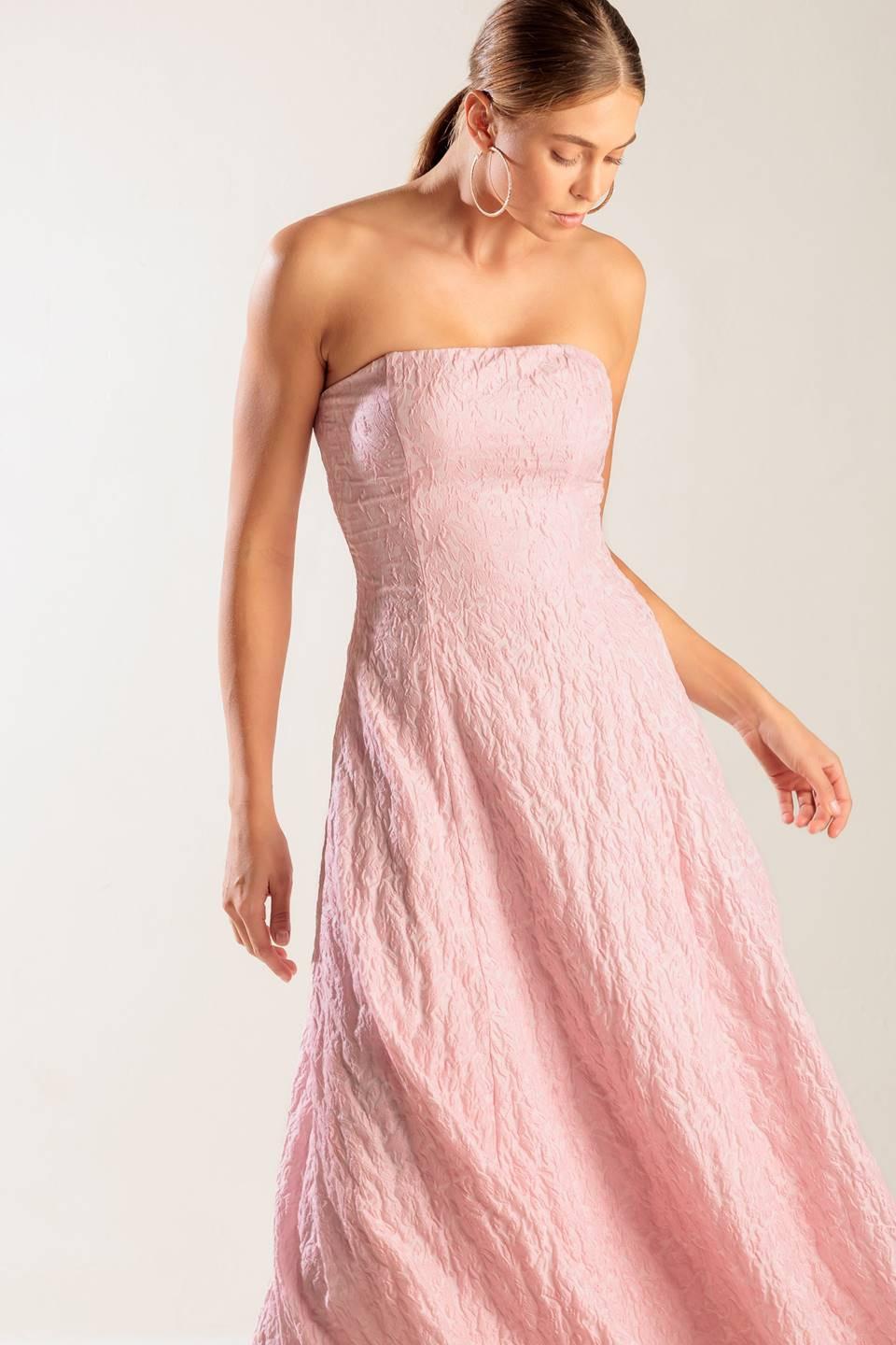 VESTIDO MIDI TEJIDO ROSA ROLL WITH IT