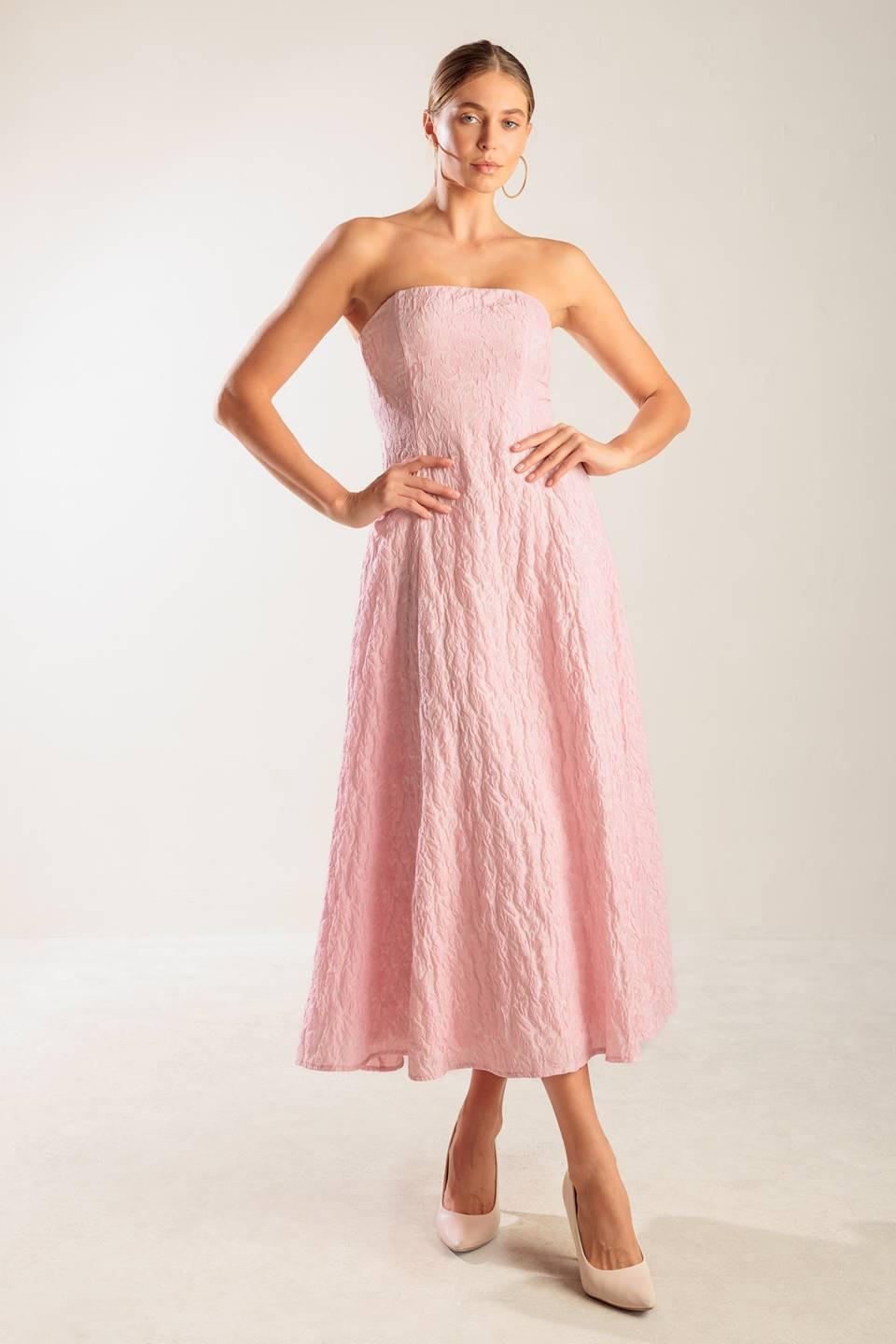 VESTIDO MIDI TEJIDO ROSA ROLL WITH IT