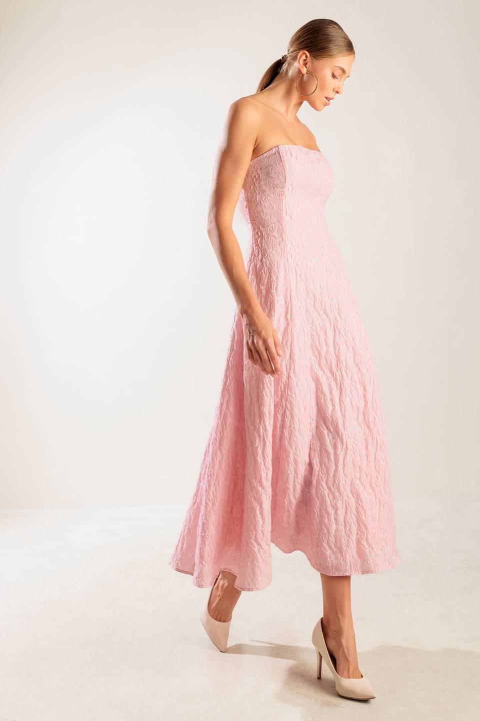 VESTIDO MIDI TEJIDO ROSA ROLL WITH IT