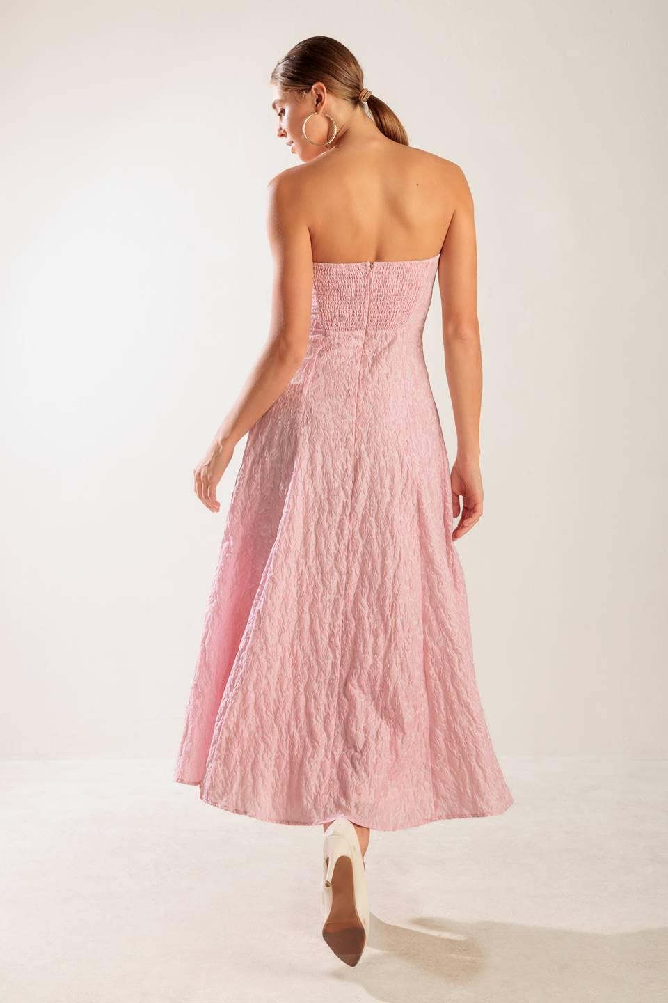 VESTIDO MIDI TEJIDO ROSA ROLL WITH IT