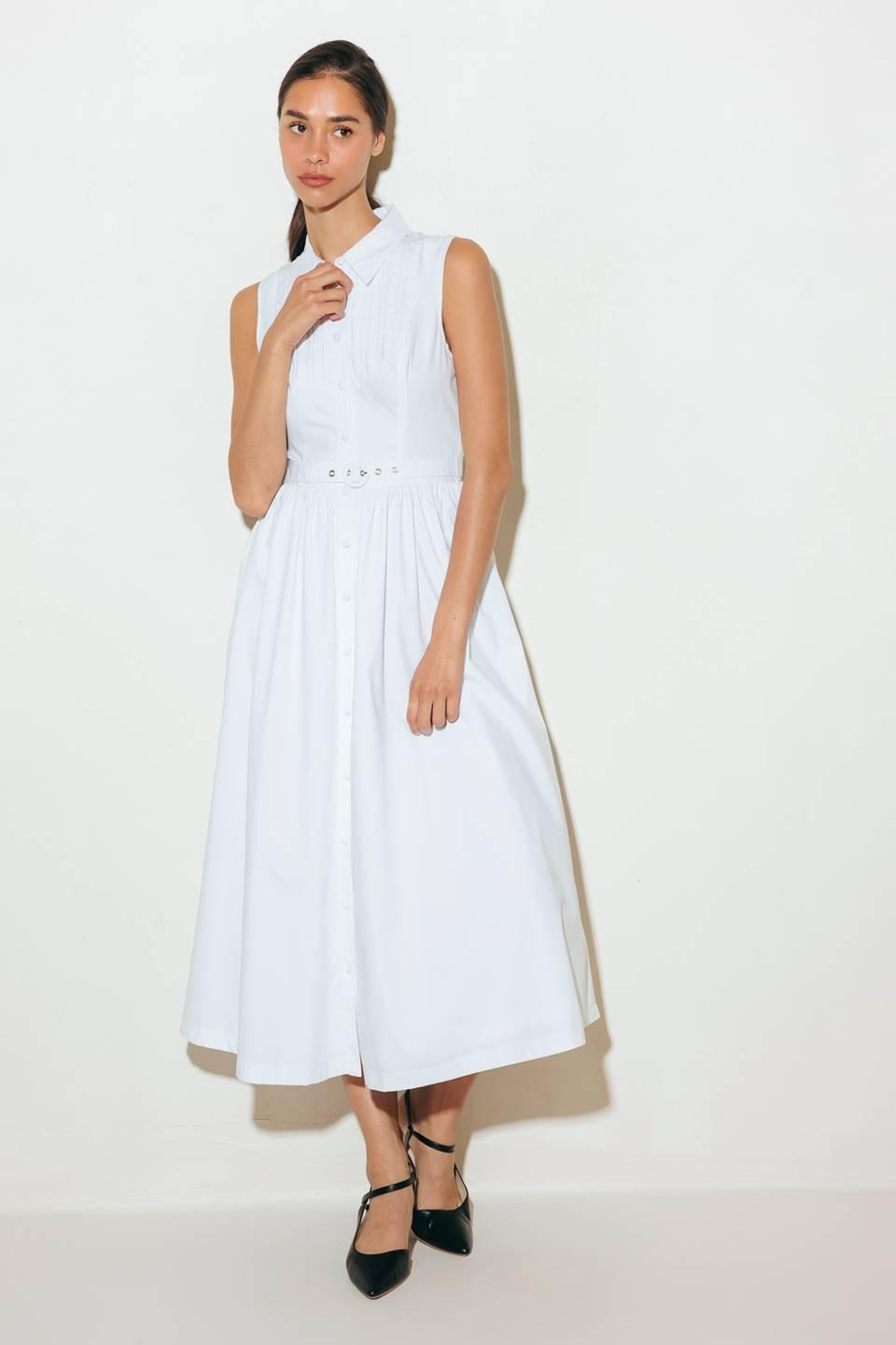 VESTIDO MDI TEJIDO BLANCO NUE EASE