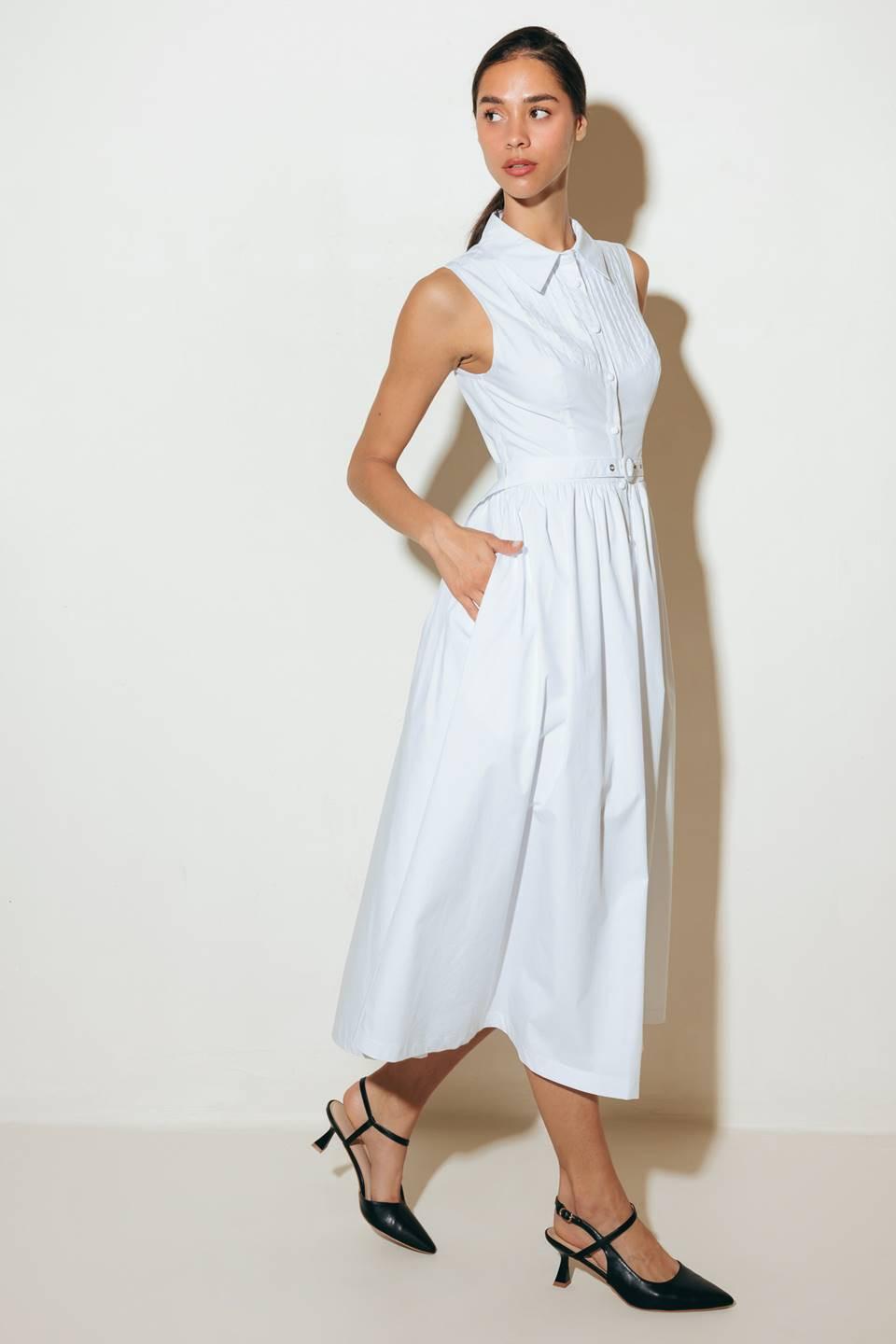 VESTIDO MDI TEJIDO BLANCO NUE EASE
