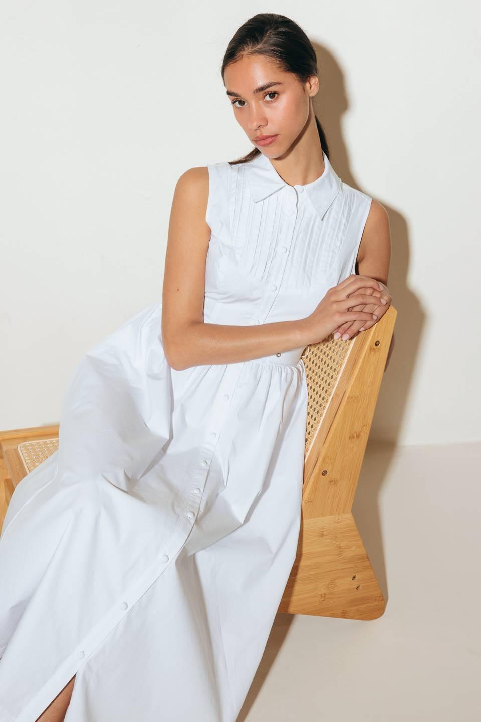 VESTIDO MDI TEJIDO BLANCO NUE EASE