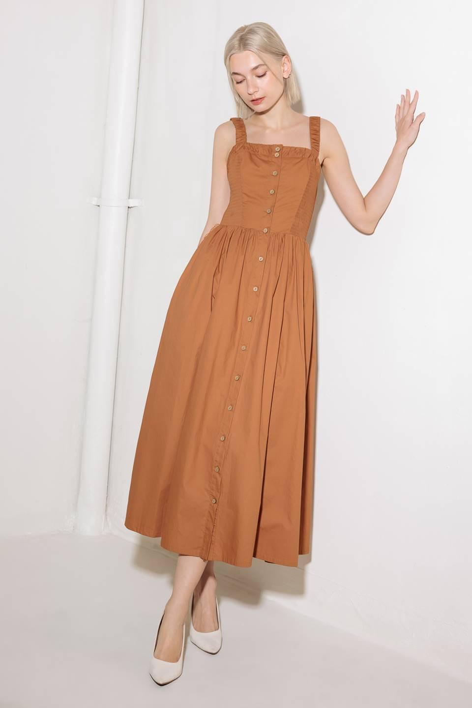 SOAK IN THE SUNSET WOVEN MIDI DRESS