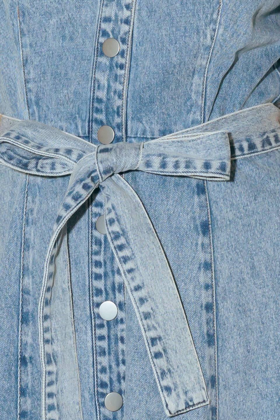 BAREFORM LIGHT DENIM MIDI DRESS