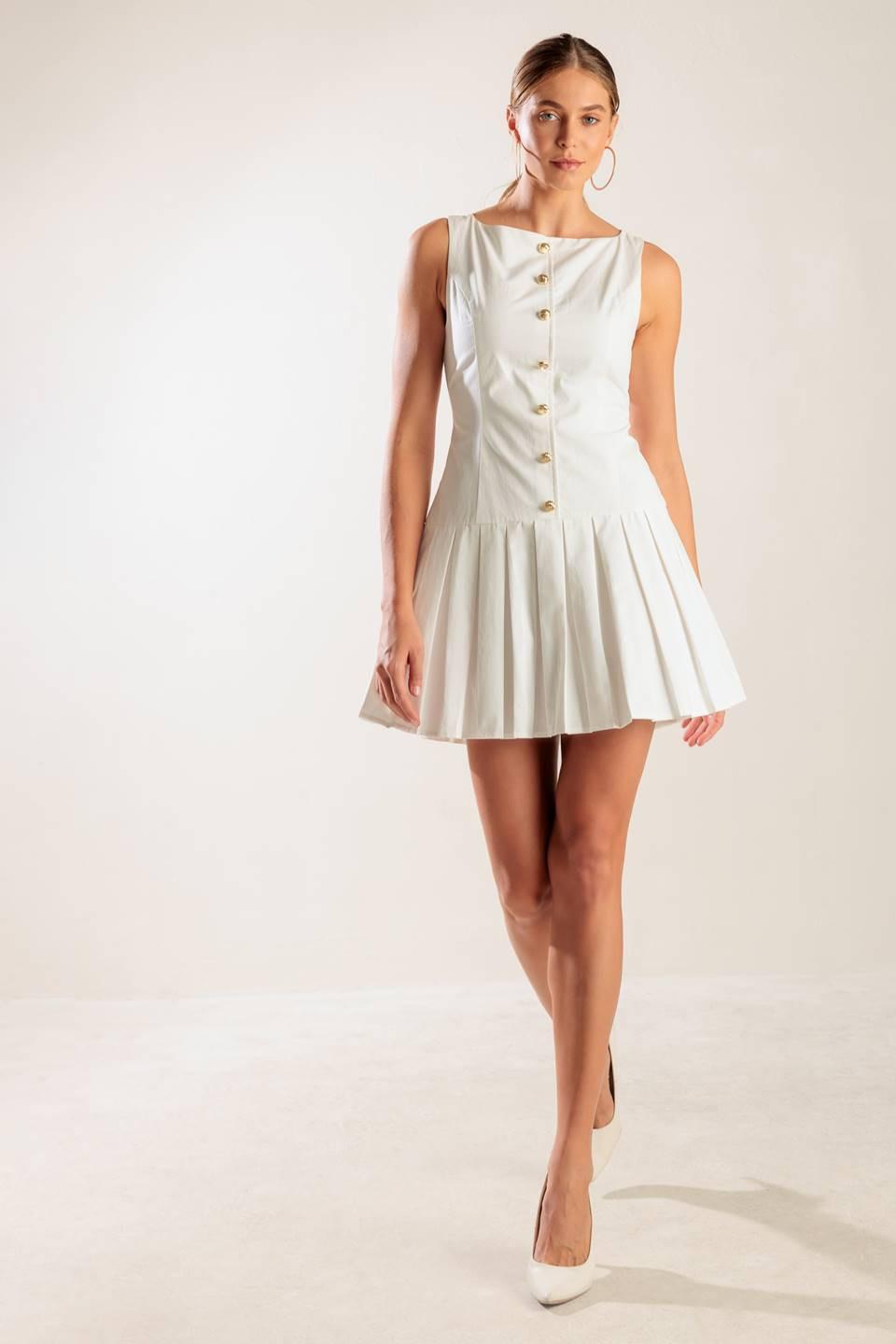 MINIVESTIDO TEJIDO BLANCO SIN IGUAL