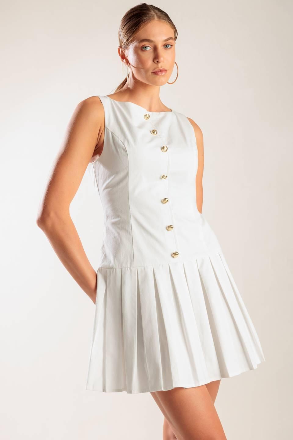 MINIVESTIDO TEJIDO BLANCO SIN IGUAL